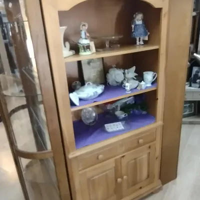 Sale Photo Thumbnail #237: Natural Finish Knotty Pine Display Hutch Choice A (#32)