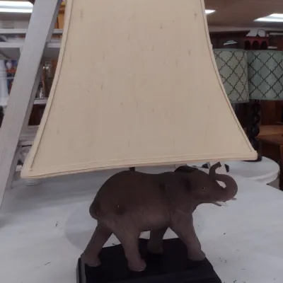 Sale Photo Thumbnail #590: Figural Elephant Post Table Lamp (#81)