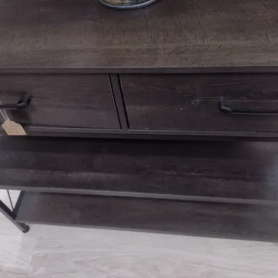 Sale Photo Thumbnail #386: Contemporary Console with Double Drawer and Storage and Dual Shelving (#51)