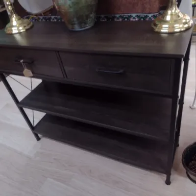 Sale Photo Thumbnail #382: Contemporary Console with Double Drawer and Storage and Dual Shelving (#51)