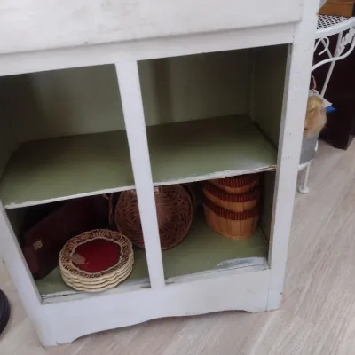 Sale Photo Thumbnail #450: Vintage Solid Wood Open Compartment Cabinet (#60)