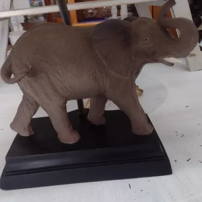 Sale Photo Thumbnail #591: Figural Elephant Post Table Lamp (#81)