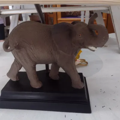 Sale Photo Thumbnail #592: Figural Elephant Post Table Lamp (#81)