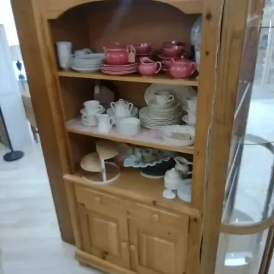 Sale Photo Thumbnail #248: Natural Finish Knotty Pine Display Hutch Choice B (#34)