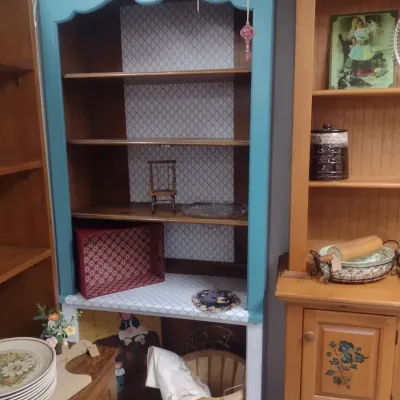 Vintage Solid Wood Painted Display Cabinet (#3)