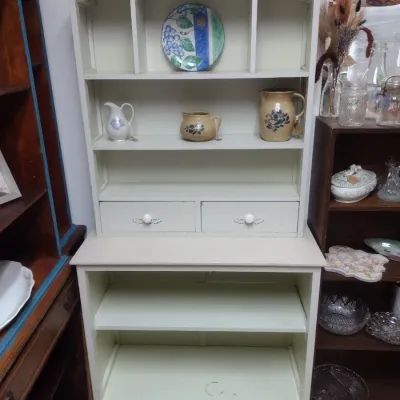 Farmhouse Design Two-Piece Wood Display Cabinet (#7)