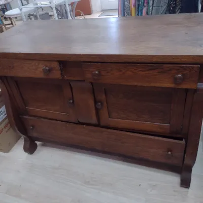 Sale Photo Thumbnail #139: Antique Tiger Oak Sideboard (#19)