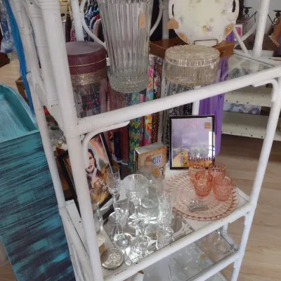 Sale Photo Thumbnail #200: Rattan Multi-Shelf Display Stand (#27)