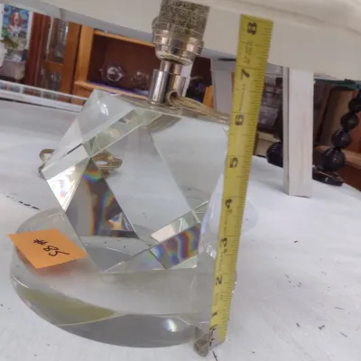 Sale Photo Thumbnail #617: Ralph Lauren Geometric Crystal Base Lamp with Shade (#85)