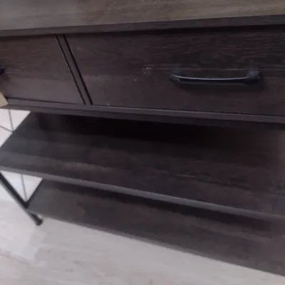 Sale Photo Thumbnail #384: Contemporary Console with Double Drawer and Storage and Dual Shelving (#51)