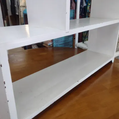 Sale Photo Thumbnail #188: Solid Wood Open Compartment Stairstep Display Shelf Tabletop Design (#25)