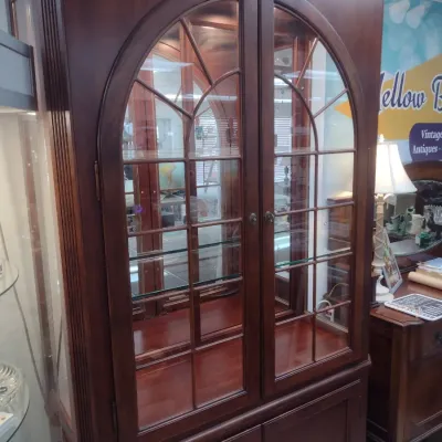 Sale Photo Thumbnail #120: Mahogany China Hutch with Arch Top Double Doors (#17)
