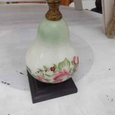 Sale Photo Thumbnail #622: Vintage Oil Lamp with Ceramic Painted Base (#86)