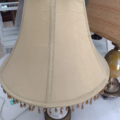 Sale Photo Thumbnail #604: Pair of Ceramic Base Table Lamps with Shades (#83)