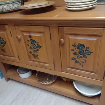 Vintage Two-Piece Farmhouse China Hutch Buffet (#2)