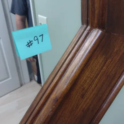 Sale Photo Thumbnail #680: Wood Framed Octagonal Wall Mirror (#97)