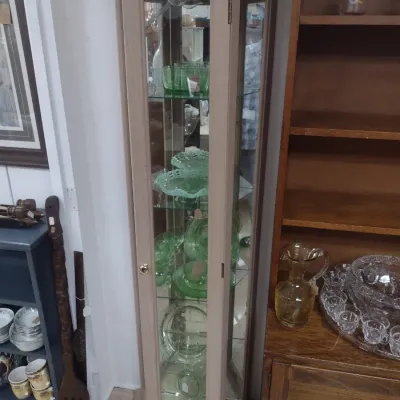 Vintage Curio Display Cabinet with Glass Shelves (#5)