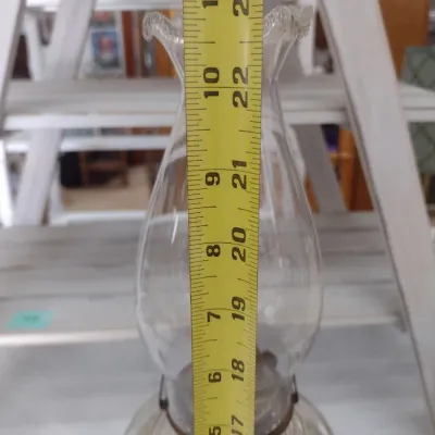 Sale Photo Thumbnail #623: Vintage Oil Lamp with Ceramic Painted Base (#86)