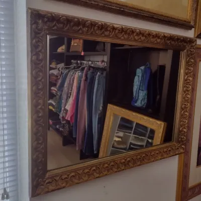 Sale Photo Thumbnail #686: Vintage Gilt Framed Wall Mirror (#99)