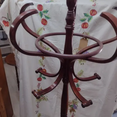 Sale Photo Thumbnail #667: Bent Wood Mahogany Finish Coat Stand (#95)
