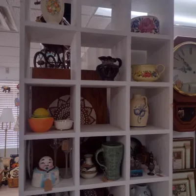 Solid Wood Multi-Cubby Display Organizer Shelf (#12)