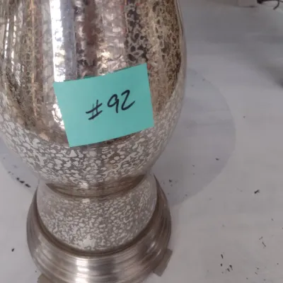 Sale Photo Thumbnail #654: Crackle Glass Finish Base Table Lamp with Shade (#92)