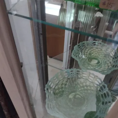 Vintage Curio Display Cabinet with Glass Shelves (#5)