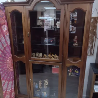 Sale Photo Thumbnail #303: Large Mahogany Finish Curio Cabinet (#40)