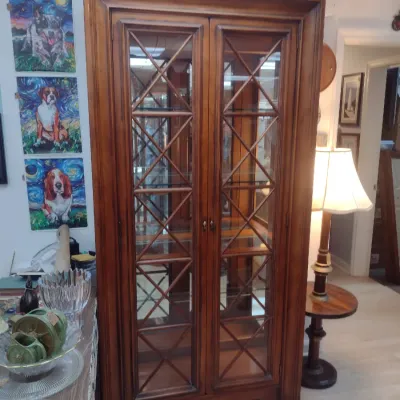 Sale Photo Thumbnail #467: Contemporary Double Glass Door Curio Cabinet (#62)