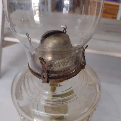 Sale Photo Thumbnail #621: Vintage Oil Lamp with Ceramic Painted Base (#86)