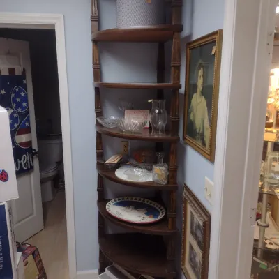 Sale Photo Thumbnail #105: Vintage Multi-Shelf Corner Display Stand (#15)