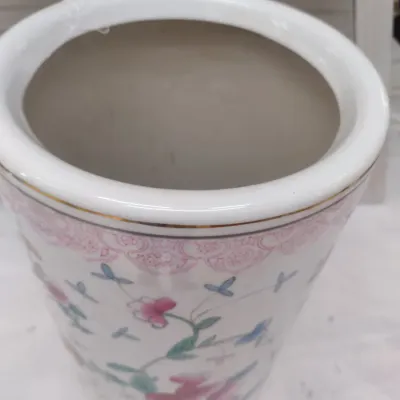 Sale Photo Thumbnail #656: Ceramic Floral Pattern Umbrella Stand Floor Vase (#93)