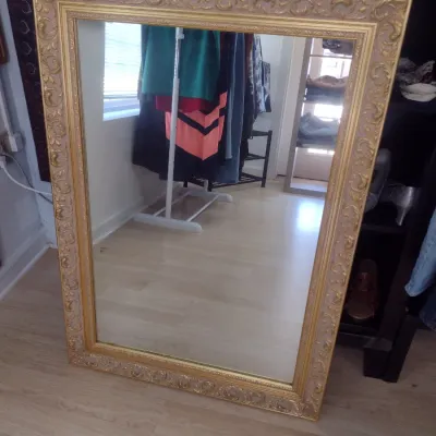 Sale Photo Thumbnail #691: Vintage Gilt Framed Wall Mirror (#100)