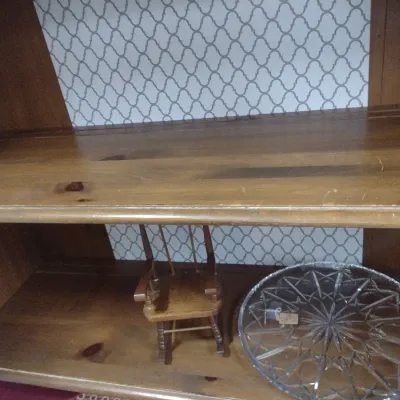 Vintage Solid Wood Painted Display Cabinet (#3)