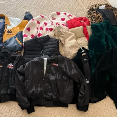 Vintage Leather & Bomber Jacket Wholesale Lot – Notre Dame, NASCAR, Faux Fur, Suede