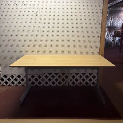 Heavy-Duty Wood Top Workbench – Metal Frame Utility Desk