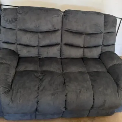 Plush Slate Blue Dual Reclining Loveseat / Couch
