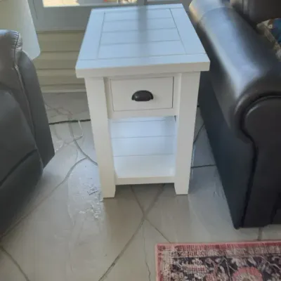 White Wooden Side Table #2