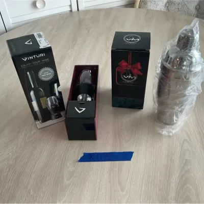 Wine, Aerator, And Cocktail Shaker Set