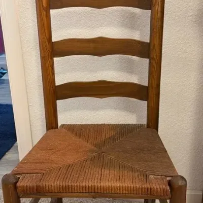 High Back Wooden Chair, 18 X 14 X 42