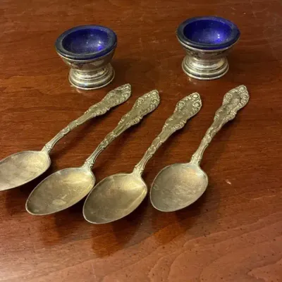 Sterling Silver Spoons & Egg Cups 