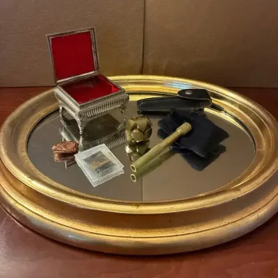 Metal Trinkets & Charles Kaufman Mirror 