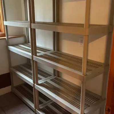 Two Plastic Utility Shelves 