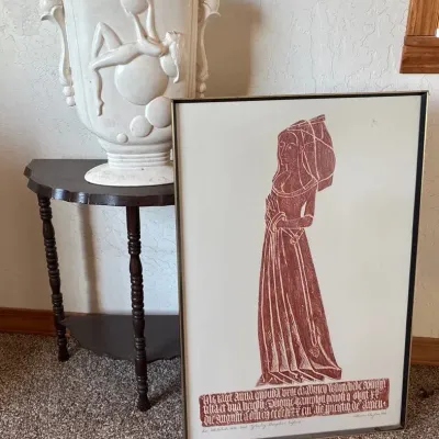 Greek Vase, Catherine Clayton Artwork & Side Table 