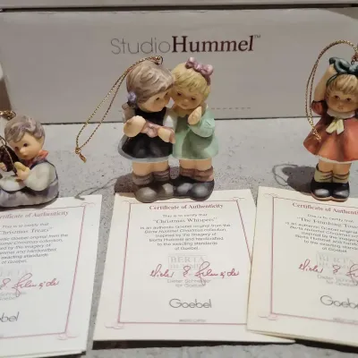 12 Goebel Hummel Christmas Ornaments W/ COA