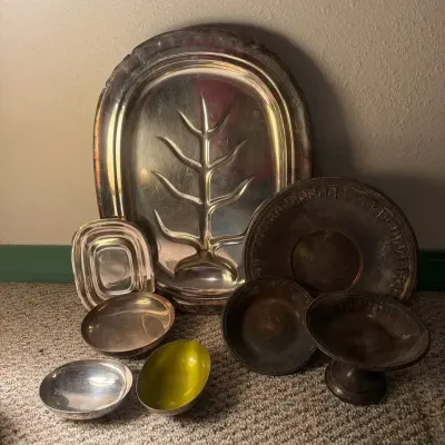 Reed & Barton Silverplate Holloware W/ Well-and-Tree Meat Platter
