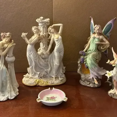 Fairy Figurines & China Ashtray 