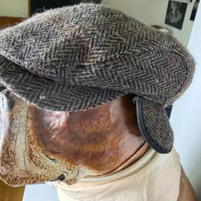Wigens Harris Tweed Wool Ear-Flap Cap: Size 59