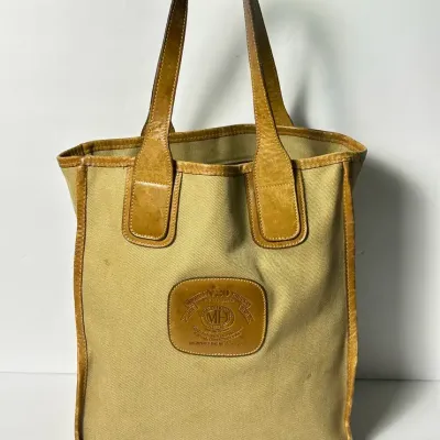 Vintage Ghurka No. 20 “The Tall Shopper” Canvas & Leather Tote Bag