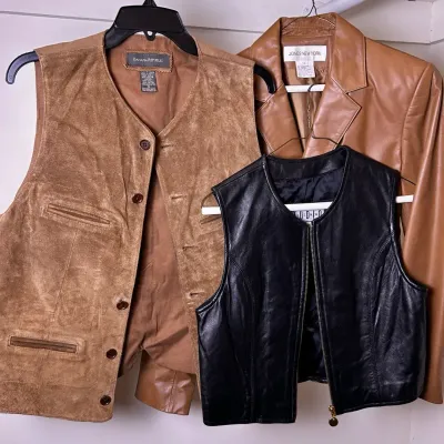 Leather Jones New York, Banana Republic & Studio Siena Vests & Blazer (S-M)